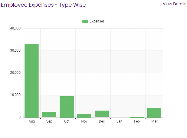 This bar chart represents employee expenses vite biz